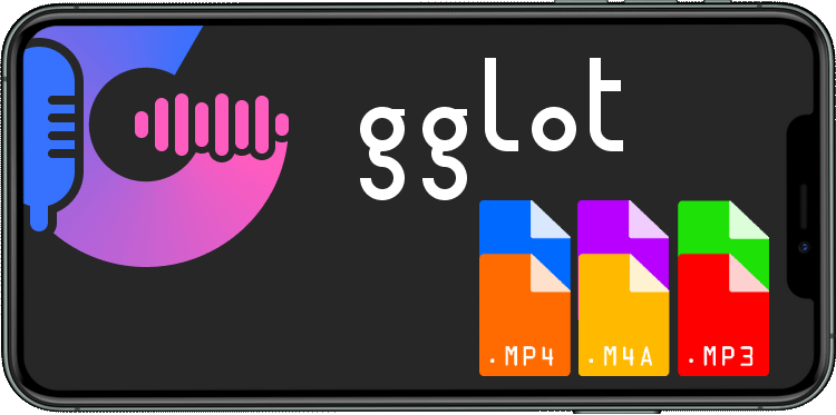 A Mac Studio and Studio Display showing the Gglot transcription service dashboard.